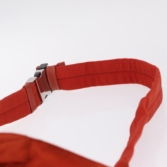 PRADA Waist bag Nylon Orange Silver Auth mr3174A