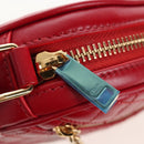 CELINE Shoulder Bag Leather Red Gold Auth mr3175V-16