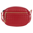 CELINE Shoulder Bag Leather Red Gold Auth mr3175V-2