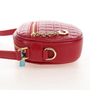 CELINE Shoulder Bag Leather Red Gold Auth mr3175V-4