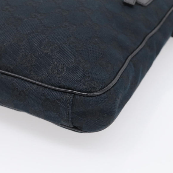 GUCCI GG Canvas Shoulder Bag Black Silver 92551 Auth mr3177A