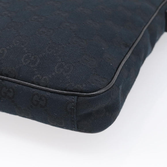 GUCCI GG Canvas Shoulder Bag Black Silver 92551 Auth mr3177A