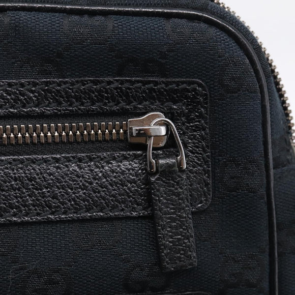 GUCCI GG Canvas Shoulder Bag Black Silver 92551 Auth mr3177A