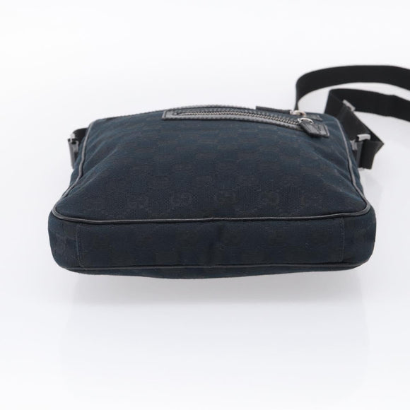 GUCCI GG Canvas Shoulder Bag Black Silver 92551 Auth mr3177A