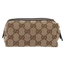 GUCCI GG Canvas Pouch Beige Gold 29596 Auth mr3179A-3