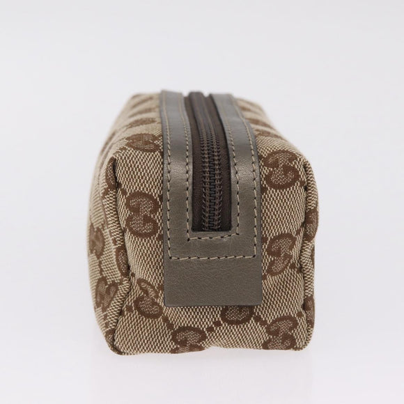 GUCCI GG Canvas Pouch Beige Gold 29596 Auth mr3179A