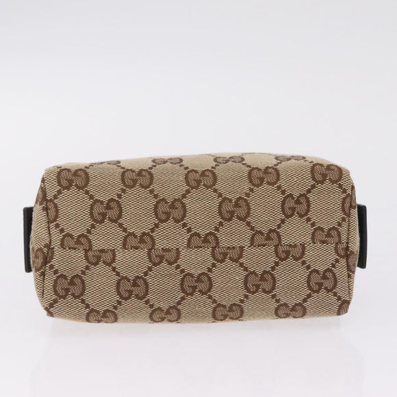 GUCCI GG Canvas Pouch Beige Gold 29596 Auth mr3179A