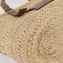 LOEWE Anagram Basket Bag Hand Bag straw Beige Auth mr3180V-10