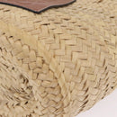 LOEWE Anagram Basket Bag Hand Bag straw Beige Auth mr3180V-11