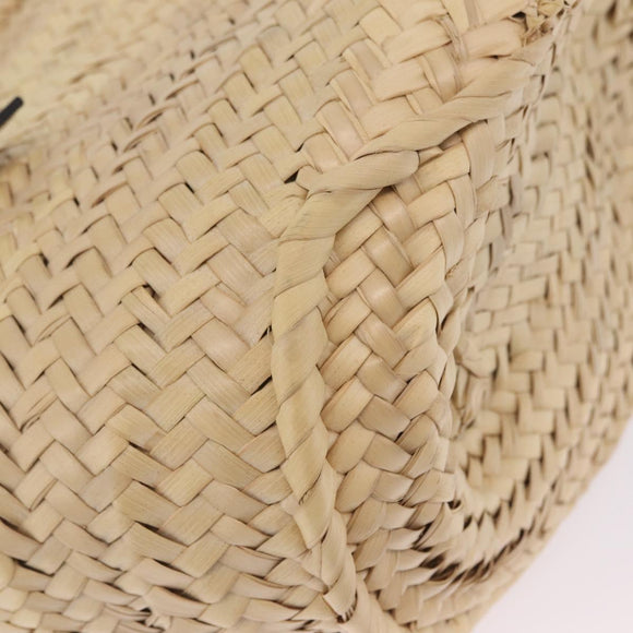 LOEWE Anagram Basket Bag Hand Bag straw Beige Auth mr3180V