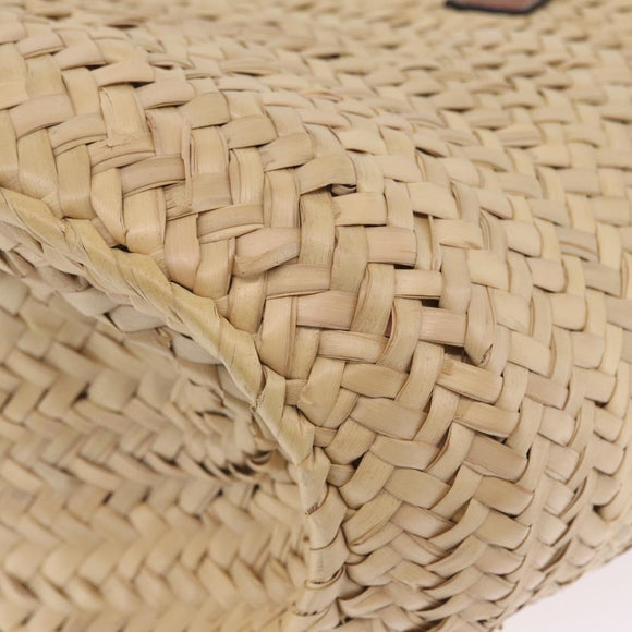 LOEWE Anagram Basket Bag Hand Bag straw Beige Auth mr3180V