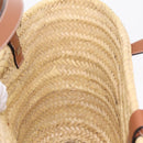 LOEWE Anagram Basket Bag Hand Bag straw Beige Auth mr3180V-17