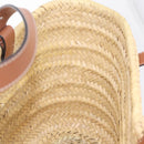 LOEWE Anagram Basket Bag Hand Bag straw Beige Auth mr3180V-18