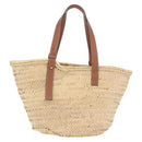 LOEWE Anagram Basket Bag Hand Bag straw Beige Auth mr3180V-3