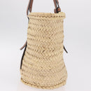 LOEWE Anagram Basket Bag Hand Bag straw Beige Auth mr3180V-4