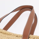 LOEWE Anagram Basket Bag Hand Bag straw Beige Auth mr3180V-8