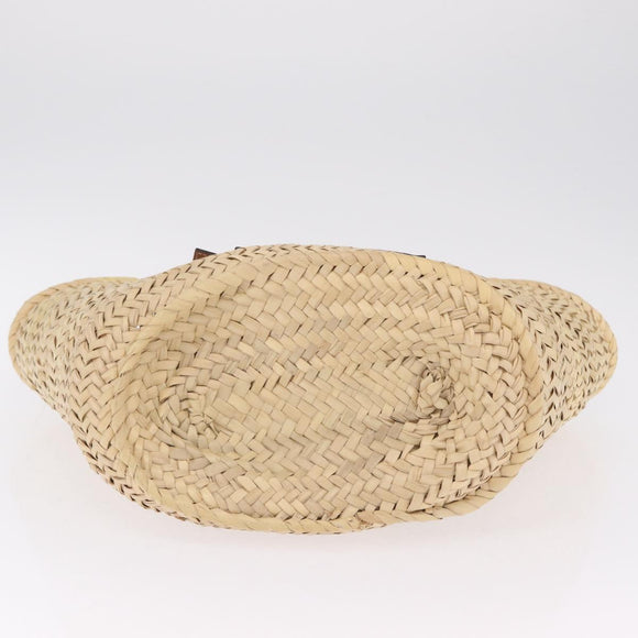 LOEWE Anagram Basket Bag Hand Bag straw Beige Auth mr3180V