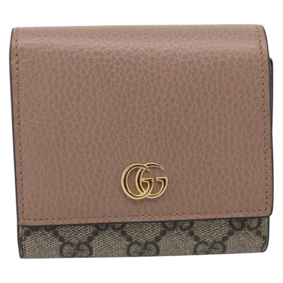 GUCCI Bifold Wallet Leather Pink Silver 598587 Auth mr3181A