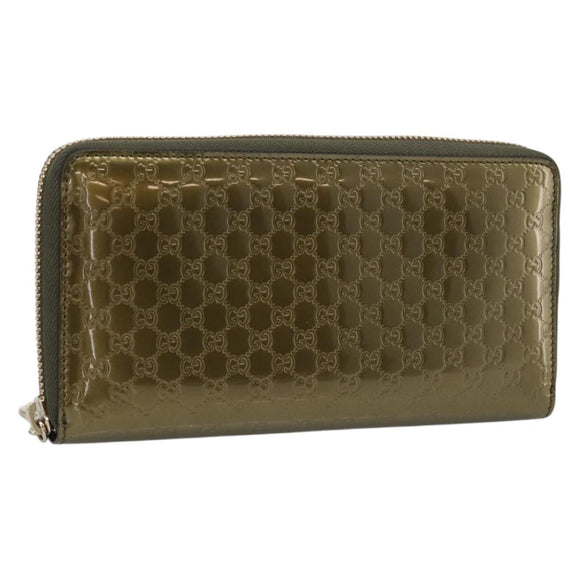 GUCCI Long Wallet Patent leather Red Gold 308005 Auth mr3182A