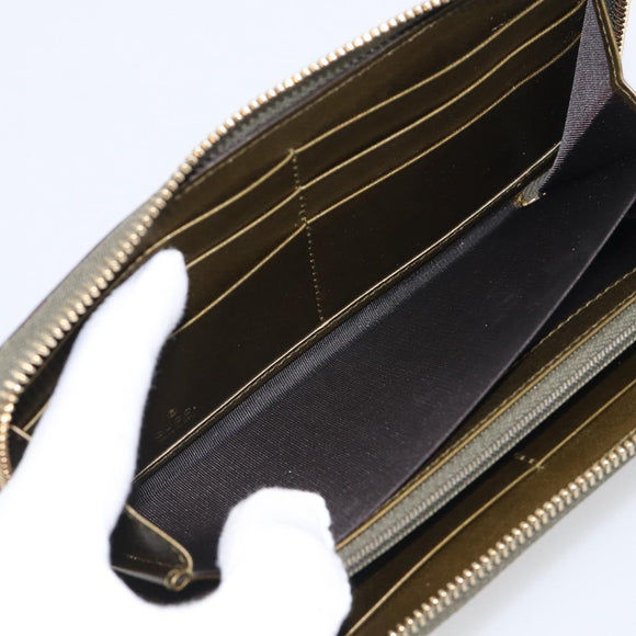 GUCCI Long Wallet Patent leather Red Gold 308005 Auth mr3182A