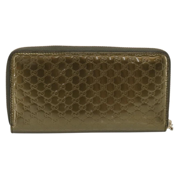 GUCCI Long Wallet Patent leather Red Gold 308005 Auth mr3182A