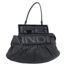 FENDI Shoulder Bag Leather Black Silver 8BN179 Auth mr3186V-1