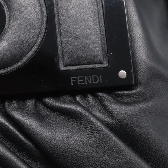 FENDI Shoulder Bag Leather Black Silver 8BN179 Auth mr3186V