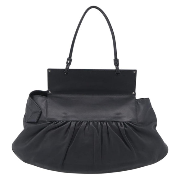 FENDI Shoulder Bag Leather Black Silver 8BN179 Auth mr3186V