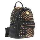 MCM Vicetos Backpack Leather Black Gold Auth mr3187V-1