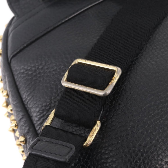 MCM Vicetos Backpack Leather Black Gold Auth mr3187V