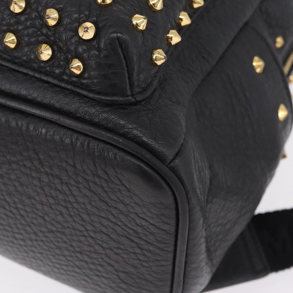 MCM Vicetos Backpack Leather Black Gold Auth mr3187V
