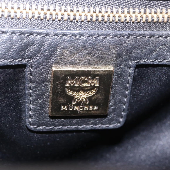 MCM Vicetos Backpack Leather Black Gold Auth mr3187V