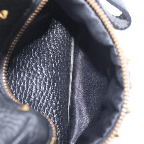 MCM Vicetos Backpack Leather Black Gold Auth mr3187V