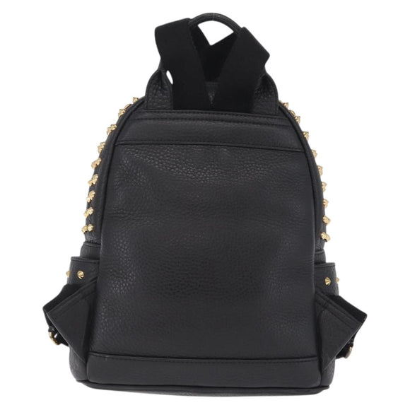 MCM Vicetos Backpack Leather Black Gold Auth mr3187V