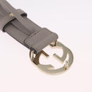 GUCCI Belt Leather 37.4"" Gray Gold 409417 Auth mr3188A-13