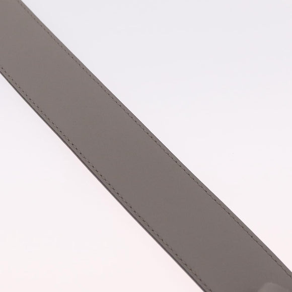 GUCCI Belt Leather 37.4"" Gray Gold 409417 Auth mr3188A