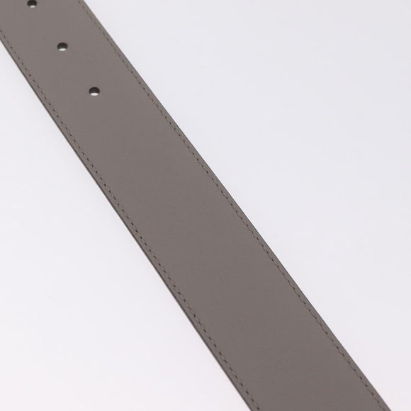 GUCCI Belt Leather 37.4"" Gray Gold 409417 Auth mr3188A