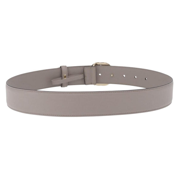 GUCCI Belt Leather 37.4"" Gray Gold 409417 Auth mr3188A