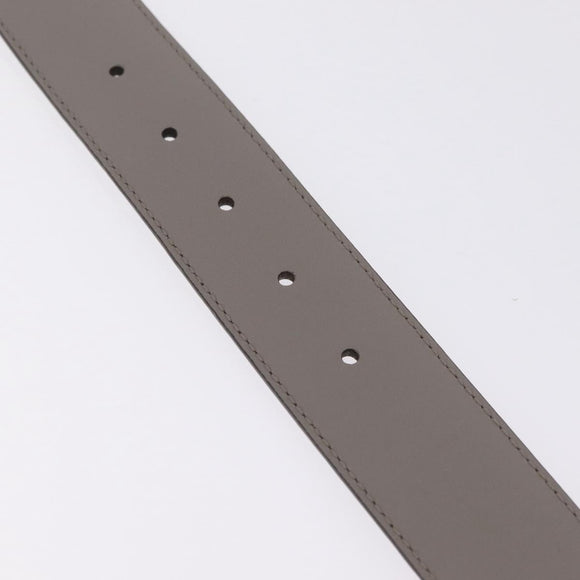GUCCI Belt Leather 37.4"" Gray Gold 409417 Auth mr3188A