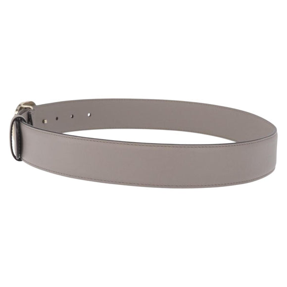 GUCCI Belt Leather 37.4"" Gray Gold 409417 Auth mr3188A