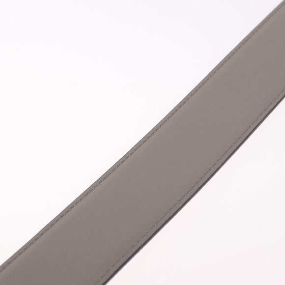 GUCCI Belt Leather 37.4"" Gray Gold 409417 Auth mr3188A