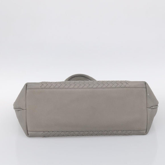 Bottega Veneta INTRECCIATO Tote Bag Leather Gray Auth mr3190