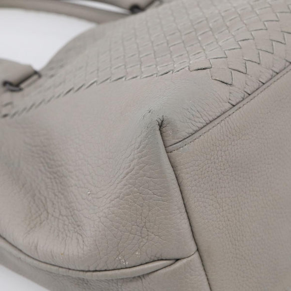 Bottega Veneta INTRECCIATO Tote Bag Leather Gray Auth mr3190