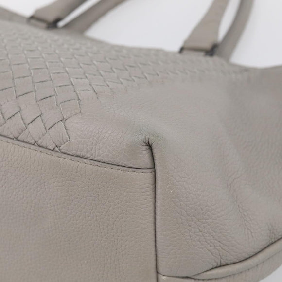 Bottega Veneta INTRECCIATO Tote Bag Leather Gray Auth mr3190