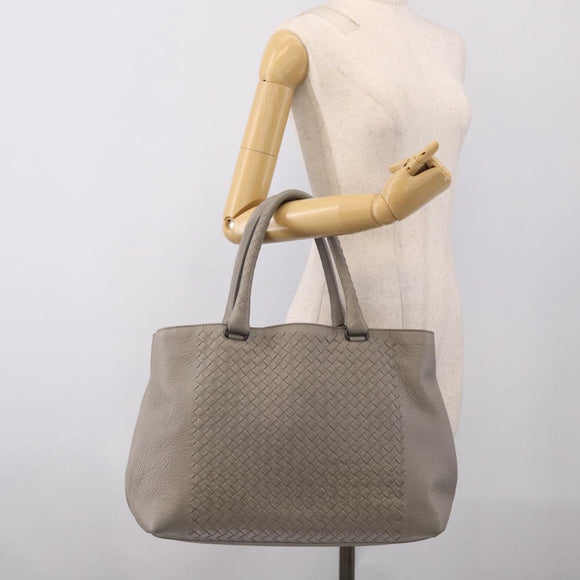Bottega Veneta INTRECCIATO Tote Bag Leather Gray Auth mr3190
