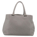 Bottega Veneta INTRECCIATO Tote Bag Leather Gray Auth mr3190-3