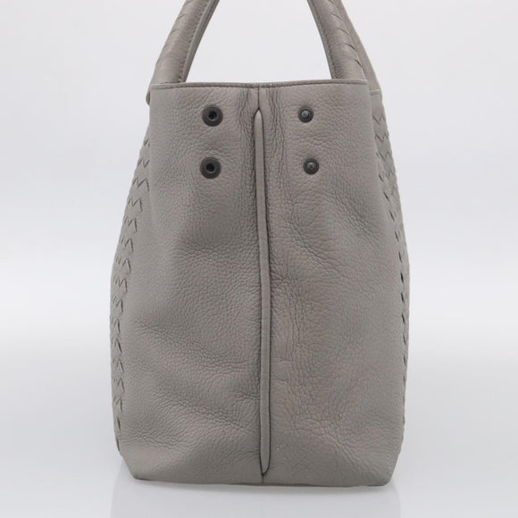 Bottega Veneta INTRECCIATO Tote Bag Leather Gray Auth mr3190