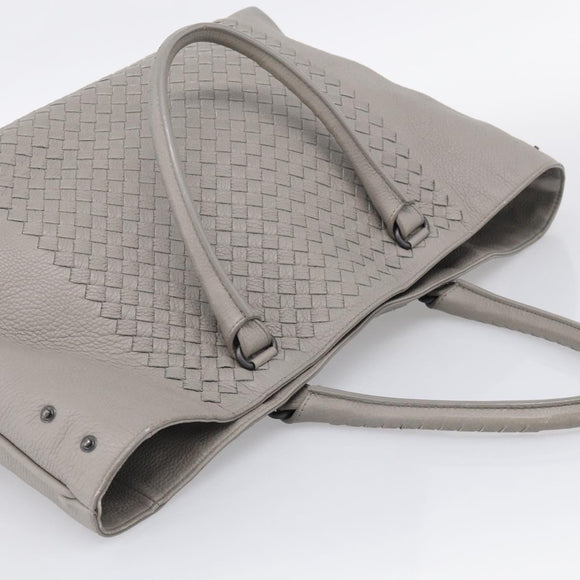 Bottega Veneta INTRECCIATO Tote Bag Leather Gray Auth mr3190