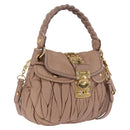 Miu Miu Hand Bag Leather 2way Pink Gold Auth mr3197V-1