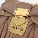 Miu Miu Hand Bag Leather 2way Pink Gold Auth mr3197V-19